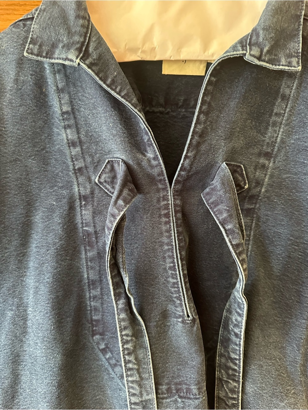 Rudy Jude Oversized Indigo Denim Tie-Front Pullover - Picture 3 of 4